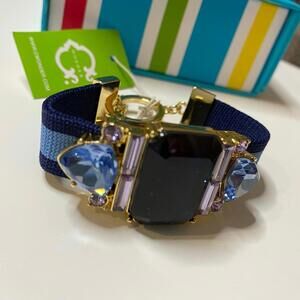 C. Wonder Striped Crystal Webb Bracelet Blue Purple Rhinestones NWT